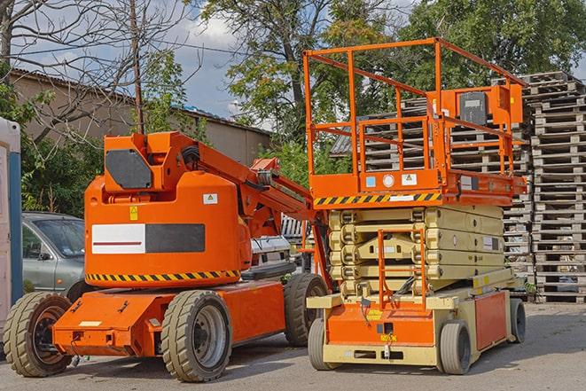 forklift transporting goods in a warehouse setting in Pacific, WA